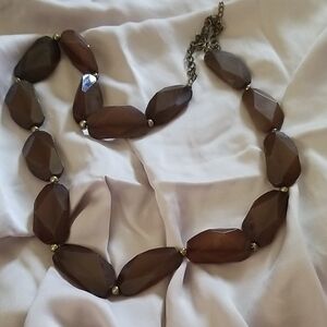 Elegant Brown Beaded Necklace